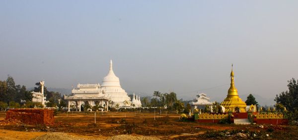 Temple building against clear sky
