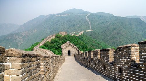 View of fort against mountain range