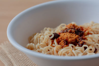 Close-up of pasta in bowl