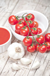 Close-up of tomatoes on table