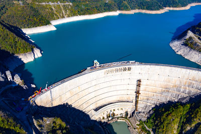 High angle view of dam