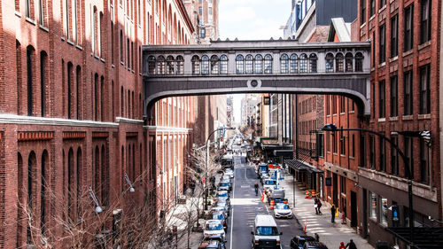 View of bridge and buildings in city