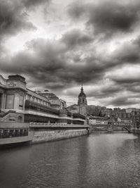 Cloudy sky over river