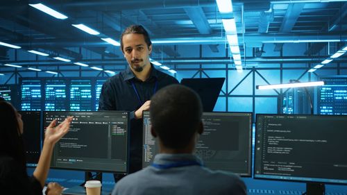 Portrait of young man working at airport
