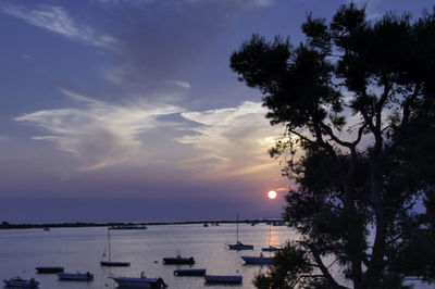 Scenic view of sea against sky at sunset