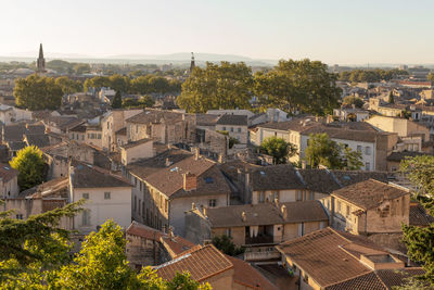 High angle shot of residential district