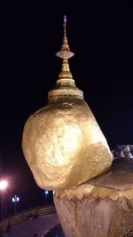 Low angle view of illuminated building