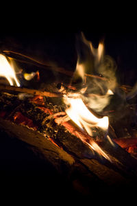 Close-up of illuminated fire