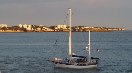 Sailboats in sea