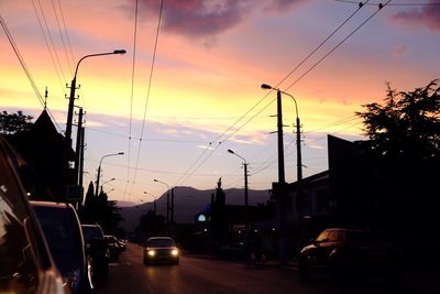 City street at sunset