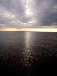 Scenic view of sea against sky at sunset