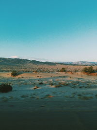 Scenic view of landscape against clear sky