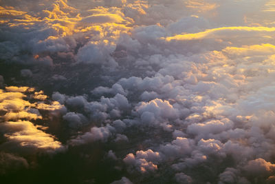 Low angle view of clouds in sky during sunset