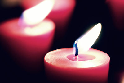 Close-up of burning candle