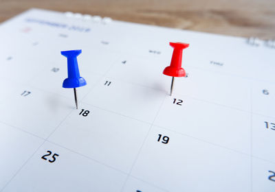 High angle view of text on paper