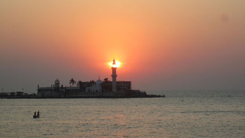 Scenic view of sea during sunset