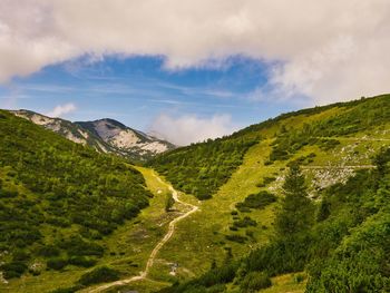 Scenic view of mountains against sky