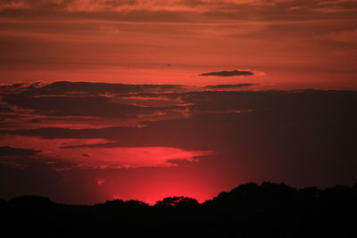 Scenic view of dramatic sky during sunset