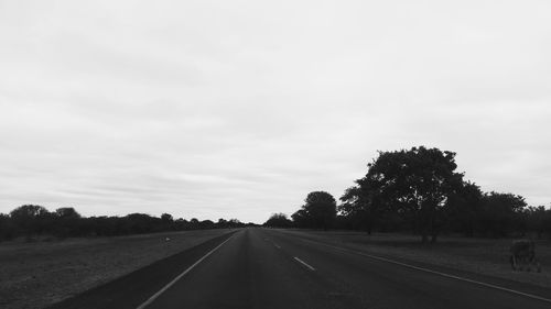 Road by trees against sky