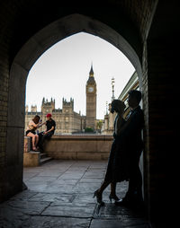 People standing in a city