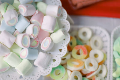 High angle view of cake on table