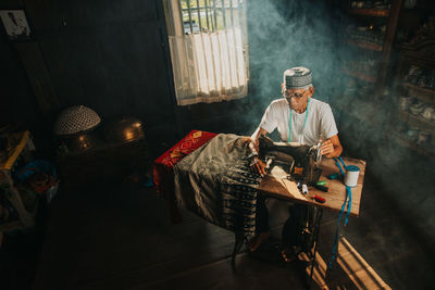 Man working at home