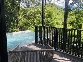 Scenic view of swimming pool in forest