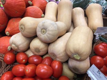 High angle view of fruits for sale at market stall