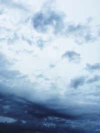 Low angle view of cloudy sky