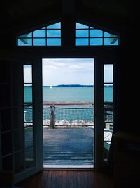 Sea seen through window