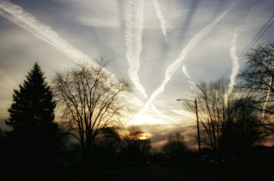 Scenic view of landscape against sky at sunset