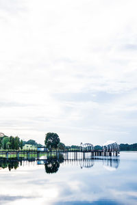 Lower seletar reservoir against sky