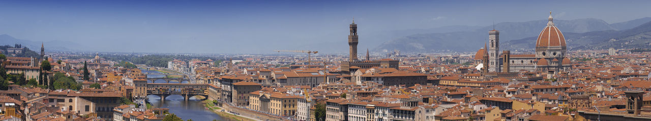 High angle view of buildings in city