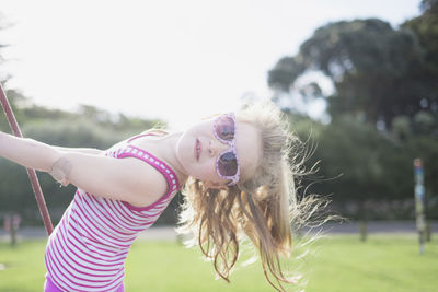 Portrait of smiling girl wearing hat