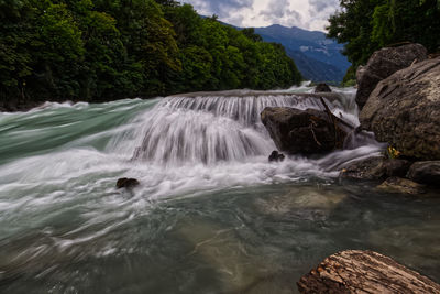 Scenic view of waterfall