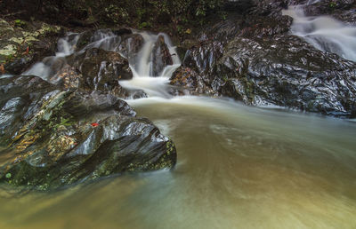 Scenic view of waterfall