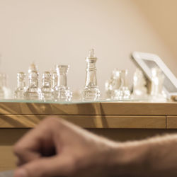 Close-up of chess pieces