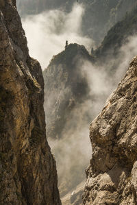 Low angle view of mountains against sky