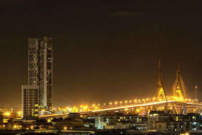 City lit up at night