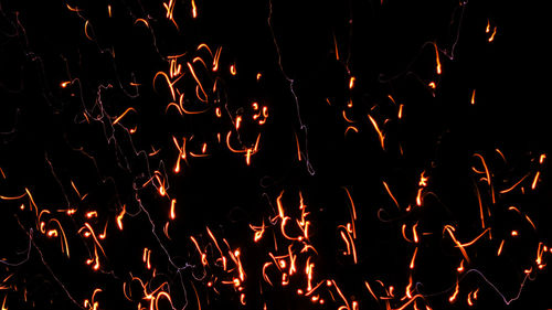 Full frame shot of bonfire at night