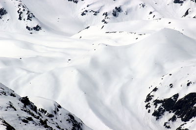 Aerial view of snow covered landscape