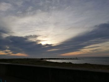 View of sea against cloudy sky