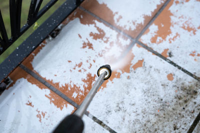 High angle view of basketball hoop