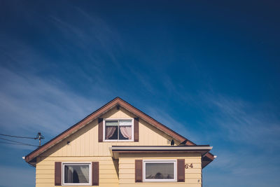 Low angle view of house against sky