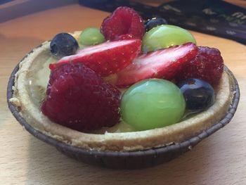 High angle view of dessert in plate