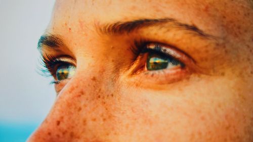 Close-up portrait of woman eyes