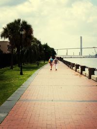 People walking on footpath