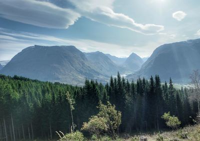 Scenic view of mountains against sky