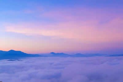 Scenic view of cloudscape against sky during sunset