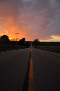 Road against dramatic sky